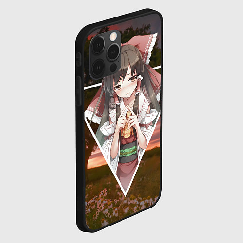 Чехол iPhone 12 Pro Max Touhou Project Reimu / 3D-Черный – фото 2