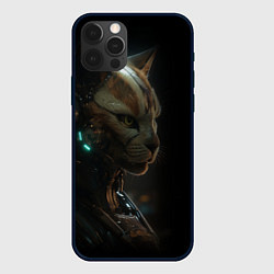 Чехол для iPhone 12 Pro Max Cyber cat, цвет: 3D-черный