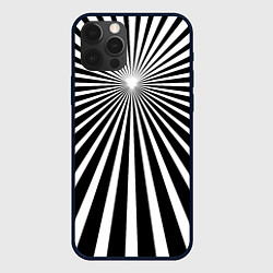 Чехол для iPhone 12 Pro Max Черно-белая полосатая иллюзия, цвет: 3D-черный