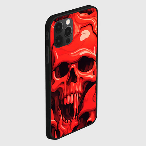 Чехол iPhone 12 Pro Max Черепа красные / 3D-Черный – фото 2