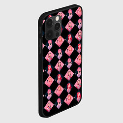 Чехол для iPhone 12 Pro Max Клеточка black pink, цвет: 3D-черный — фото 2