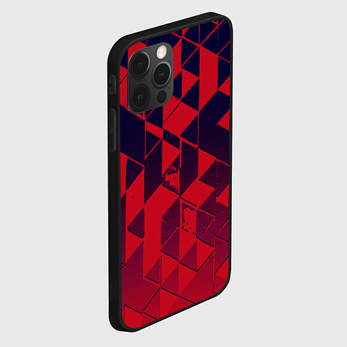 Чехол iPhone 12 Pro Max Сине-красный геометрия градиент / 3D-Черный – фото 2