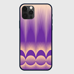 Чехол iPhone 12 Pro Max Фиолетовый градиент в полоску