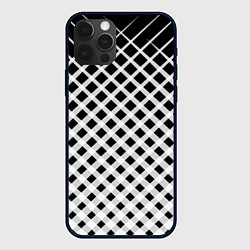 Чехол для iPhone 12 Pro Max Черно-белые ромбы и клетки, цвет: 3D-черный