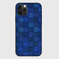Чехол для iPhone 12 Pro Max Джинсовая клетка, цвет: 3D-черный