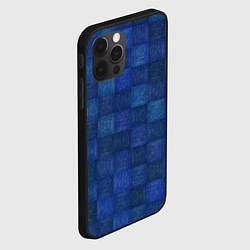 Чехол для iPhone 12 Pro Max Джинсовая клетка, цвет: 3D-черный — фото 2