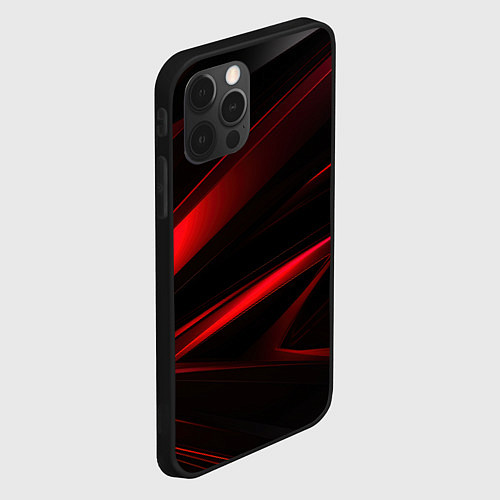 Чехол iPhone 12 Pro Max Black and red / 3D-Черный – фото 2
