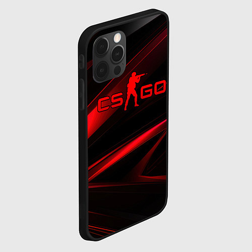 Чехол iPhone 12 Pro Max CSGO red black logo / 3D-Черный – фото 2