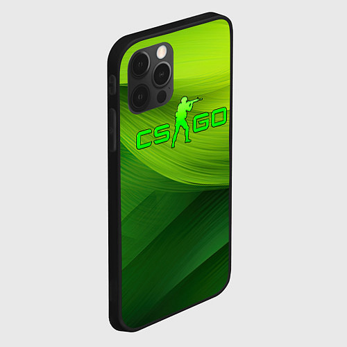 Чехол iPhone 12 Pro Max CSGO green logo / 3D-Черный – фото 2