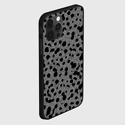 Чехол для iPhone 12 Pro Max Пятнистый чёрно-серый, цвет: 3D-черный — фото 2
