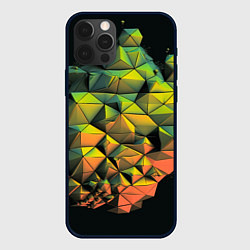 Чехол iPhone 12 Pro Max Зеленая кубическая абстракция