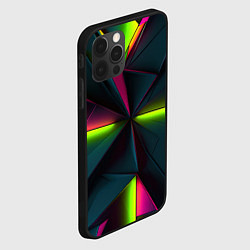 Чехол для iPhone 12 Pro Max Зеленые неоновые плиты, цвет: 3D-черный — фото 2