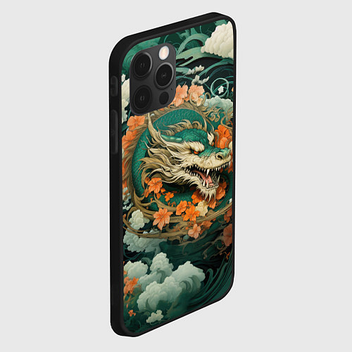 Чехол iPhone 12 Pro Max Облачный дракон Irezumi / 3D-Черный – фото 2