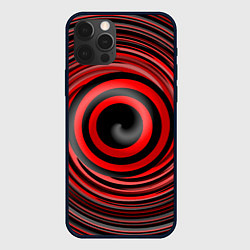 Чехол для iPhone 12 Pro Max Красно-черный вихрь, цвет: 3D-черный