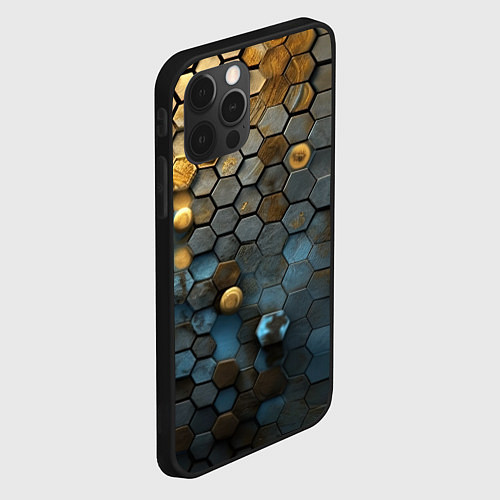 Чехол iPhone 12 Pro Max Позолоченая броня / 3D-Черный – фото 2