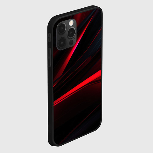 Чехол iPhone 12 Pro Max Red lighting black background / 3D-Черный – фото 2