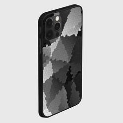Чехол для iPhone 12 Pro Max Мозаичный узор в серых оттенках, цвет: 3D-черный — фото 2