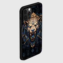 Чехол для iPhone 12 Pro Max Медведь викингов, цвет: 3D-черный — фото 2