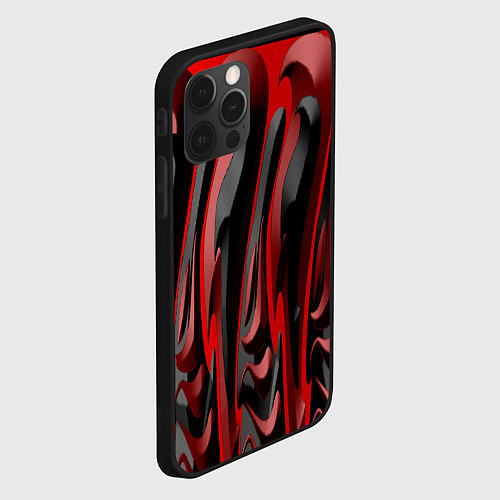 Чехол iPhone 12 Pro Max Пластик красно-черный / 3D-Черный – фото 2