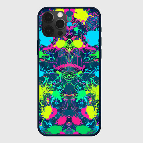 Чехол iPhone 12 Pro Max Colorful blots - expressionism - vogue / 3D-Черный – фото 1