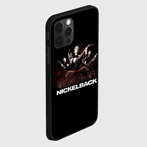 Чехол iPhone 12 Pro Max Nickelback brutal / 3D-Черный – фото 2