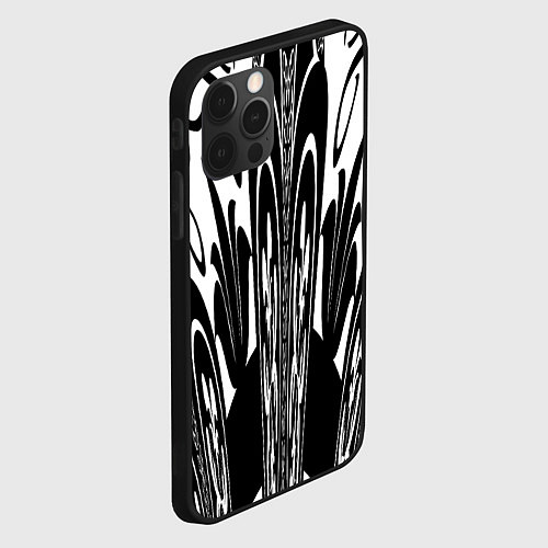 Чехол iPhone 12 Pro Max Черные завихрения / 3D-Черный – фото 2