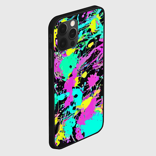 Чехол iPhone 12 Pro Max Красочная композиция - мода / 3D-Черный – фото 2