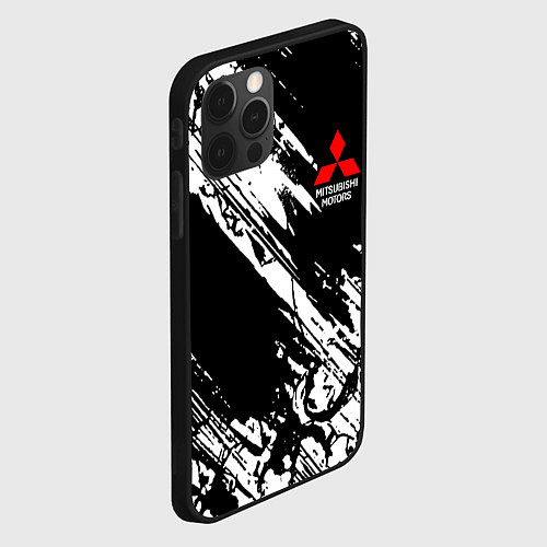 Чехол iPhone 12 Pro Max Mitsubishi - белый пятна / 3D-Черный – фото 2