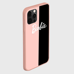Чехол для iPhone 12 Pro Max Барби - сплит нежно-персикового и черного, цвет: 3D-светло-розовый — фото 2