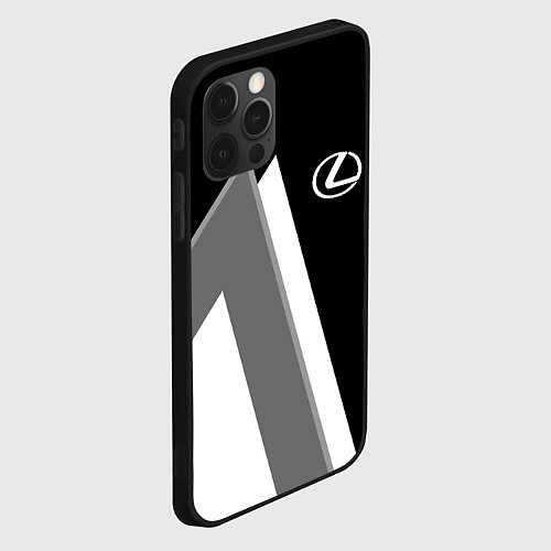 Чехол iPhone 12 Pro Max Лексус - спортивный серый / 3D-Черный – фото 2