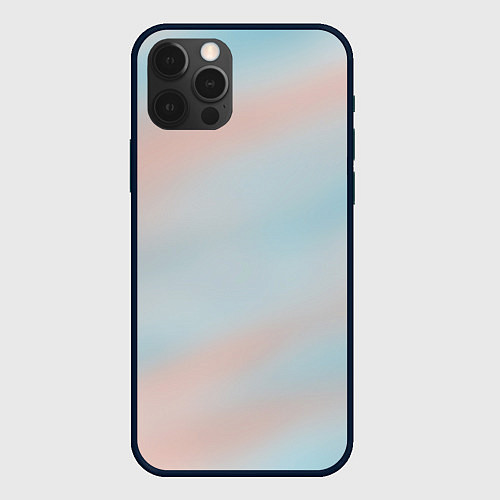 Чехол iPhone 12 Pro Max Нежно розовые и голубые размытия / 3D-Черный – фото 1