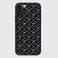 Чехол для iPhone 12 Pro Max Черепа и кости - чёрный, цвет: 3D-черный