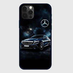 Чехол для iPhone 12 Pro Max Mercedes Benz galaxy, цвет: 3D-черный