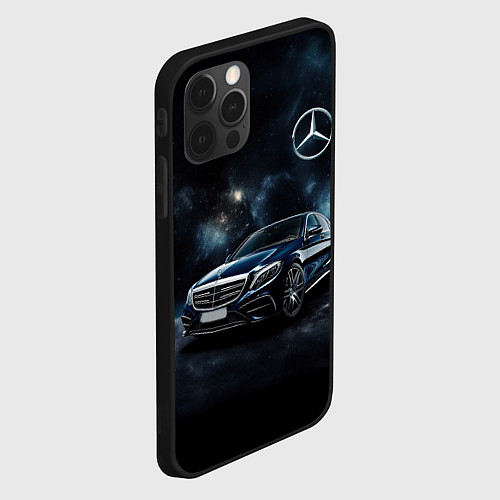 Чехол iPhone 12 Pro Max Mercedes Benz galaxy / 3D-Черный – фото 2