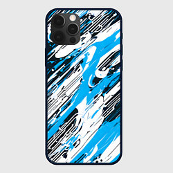 Чехол iPhone 12 Pro Max Спонтанные брызги голубые