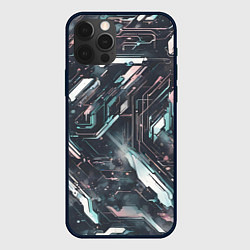 Чехол для iPhone 12 Pro Max Киберанк полосы, цвет: 3D-черный