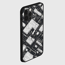 Чехол для iPhone 12 Pro Max Полосы Чёрно-белые киберпанк, цвет: 3D-черный — фото 2