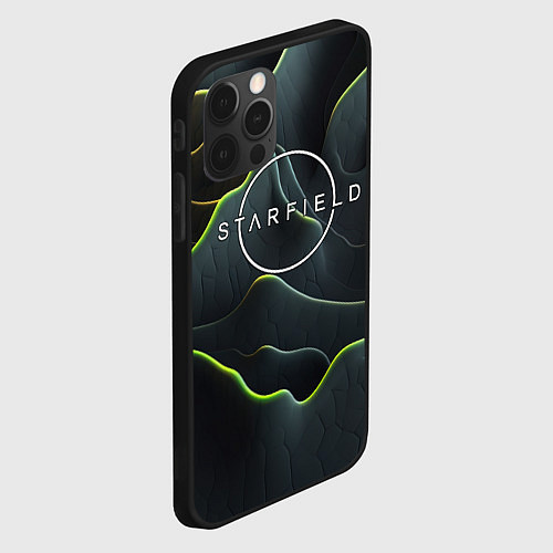 Чехол iPhone 12 Pro Max Starfield logo green texture / 3D-Черный – фото 2