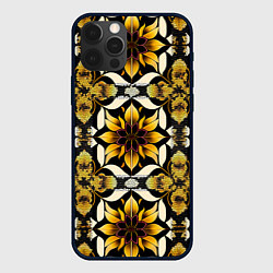 Чехол для iPhone 12 Pro Max Витражная лилия узор, цвет: 3D-черный