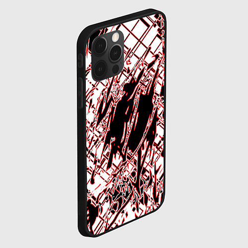 Чехол iPhone 12 Pro Max Кибернетическая клякса Красная / 3D-Черный – фото 2