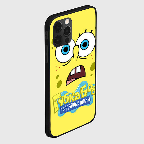 Чехол iPhone 12 Pro Max Спанч Боб квадратные штаны / 3D-Черный – фото 2
