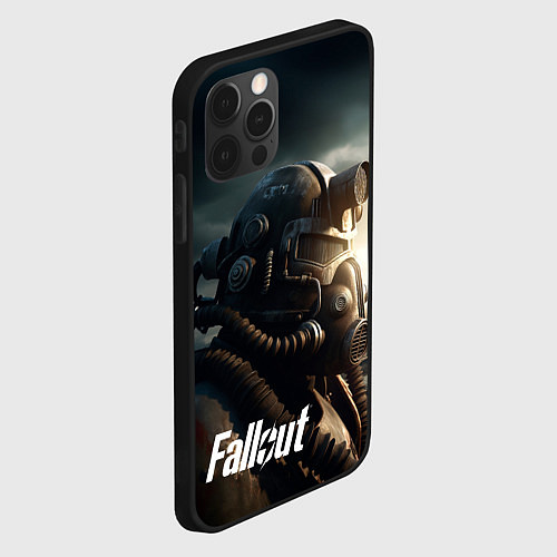 Чехол iPhone 12 Pro Max Fallout man game / 3D-Черный – фото 2