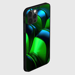 Чехол для iPhone 12 Pro Max Зеленые абстрактные элементы, цвет: 3D-черный — фото 2