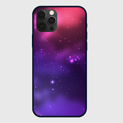 Чехол для iPhone 12 Pro Max Разноцветный космос - неоновое свечение, цвет: 3D-черный