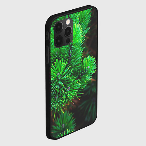 Чехол iPhone 12 Pro Max Зелёный лес России / 3D-Черный – фото 2