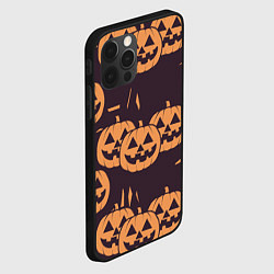 Чехол для iPhone 12 Pro Max Фонарь джек в грандж стиле halloween тыква cartoon, цвет: 3D-черный — фото 2