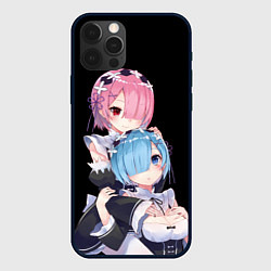 Чехол для iPhone 12 Pro Max Re: zero - близняшки горничные, цвет: 3D-черный