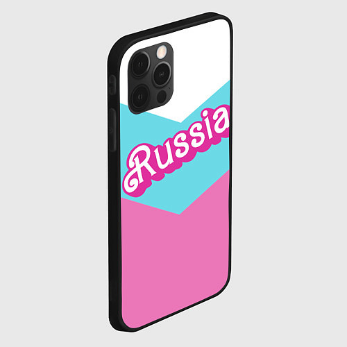 Чехол iPhone 12 Pro Max Russia - barbie style / 3D-Черный – фото 2