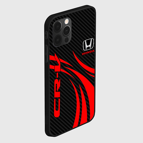 Чехол iPhone 12 Pro Max Honda CR-V - красный и карбон / 3D-Черный – фото 2