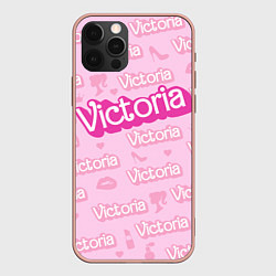 Чехол для iPhone 12 Pro Max Виктория - паттерн Барби розовый, цвет: 3D-светло-розовый